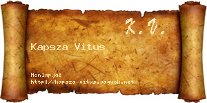 Kapsza Vitus névjegykártya